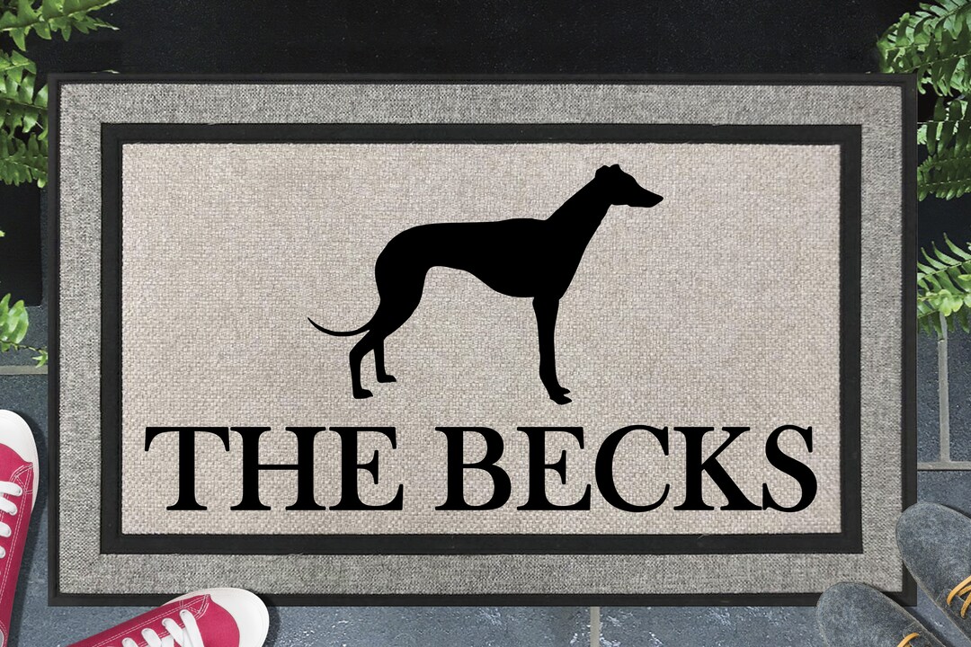 Greyhound Doormat Personalized Greyhound Door Mat All Weather Welcome Mat 18